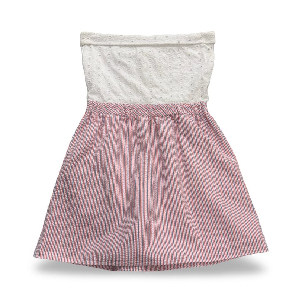 Lilly Pulitzer Esmeralda Ahoy Dress Womens S Preppy Seersucker Strapless Pockets - Picture 2 of 8